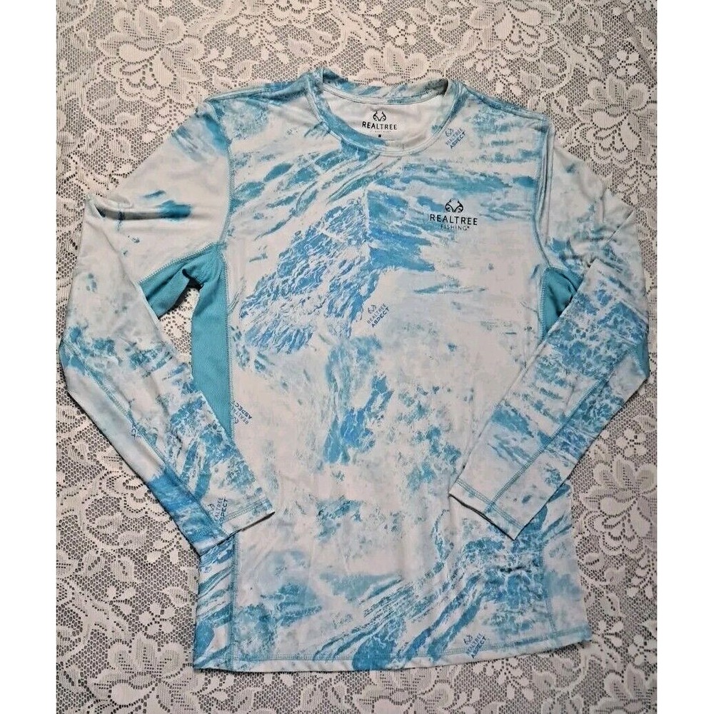 Realtree Fishing Shirt Mens Medium Green Long Sleeve Aspect Rash Gaurd‎ Outdoors